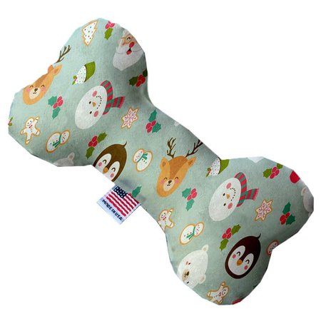 MIRAGE PET PRODUCTS Gray Christmas Party Canvas Bone Dog Toy 6 in. 1287-CTYBN6